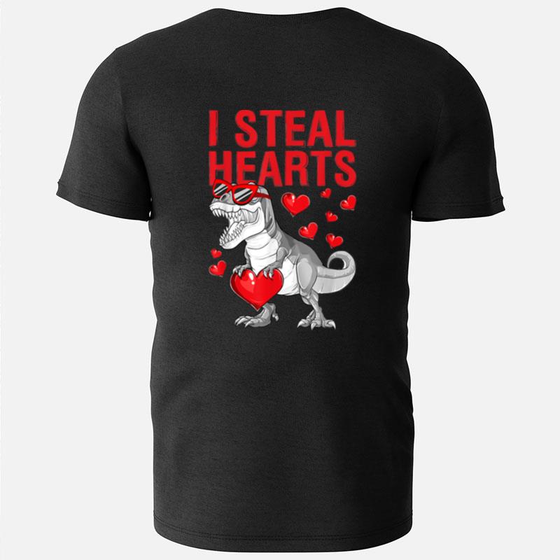 I Steal Hearts Rex Dino Cute Baby Boy Valentines Day T-Shirts