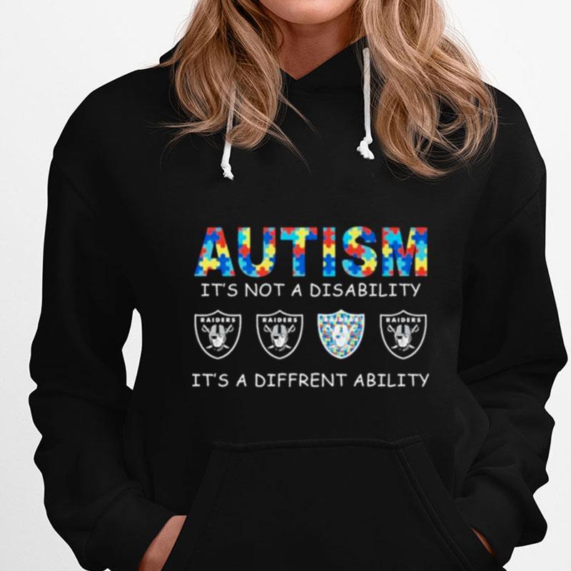 Las Vegas Raiders Autism It's Not A Disability It's A Different Ability T-Shirts
