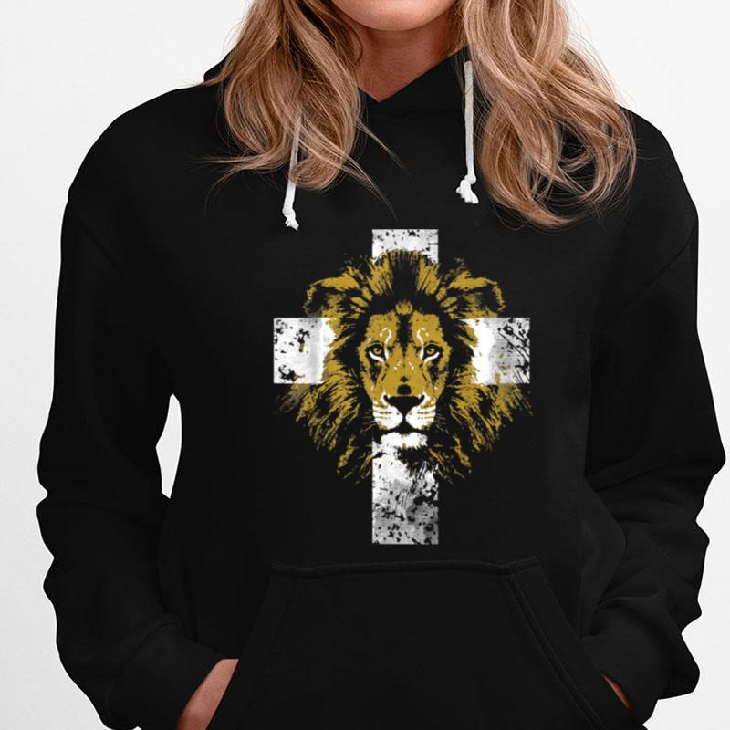 Lion Of Judah Cross Christian T-Shirts