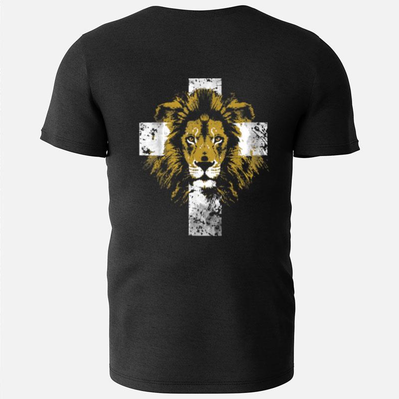 Lion Of Judah Cross Christian T-Shirts