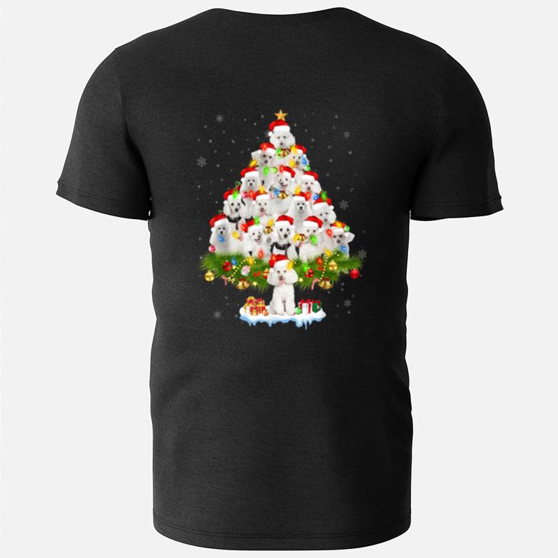 Poodle Christmas Tree Lights Ornament Decor Funny Dog Xmas T-Shirts