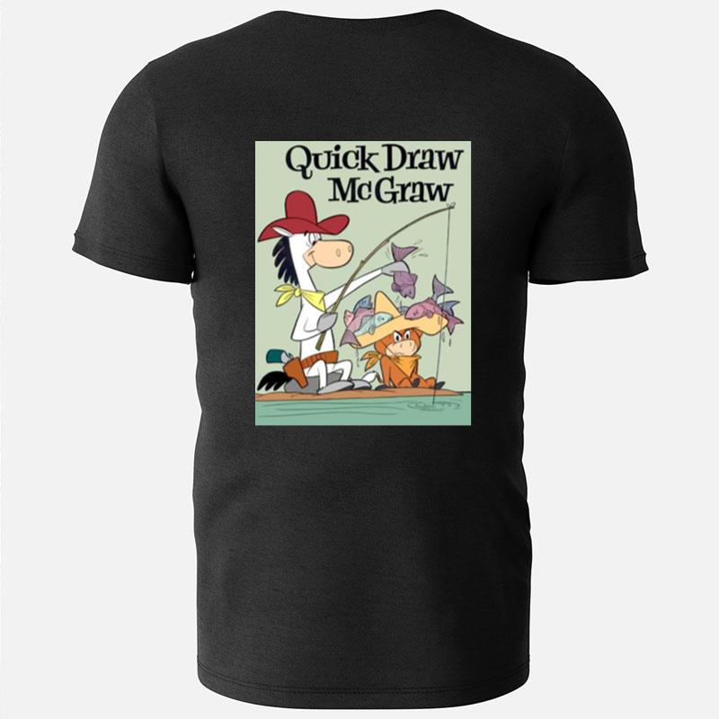 Quick Draw Mcgraw Vintage Fishing Cartoon Abstract Character T-Shirts