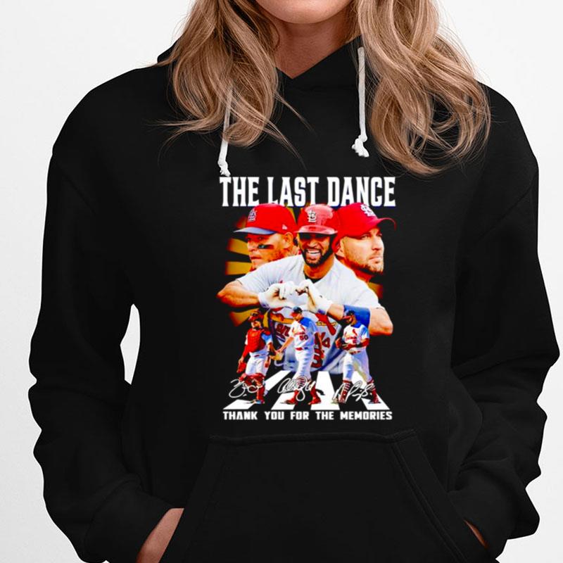 The Last Dance Adam Wainwright Albert Pujols And Yadier Molina Abbey Road Thank You For The Memories T-Shirts