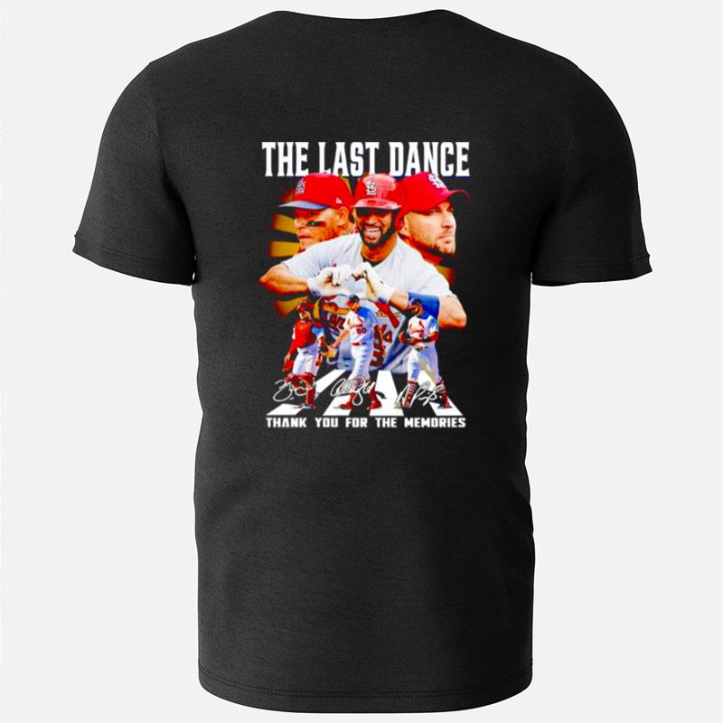 The Last Dance Adam Wainwright Albert Pujols And Yadier Molina Abbey Road Thank You For The Memories T-Shirts