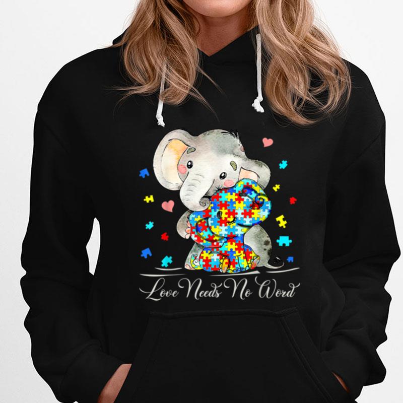Autism Awareness Love Needs No Words Elephant Support Gifts T-Shirts