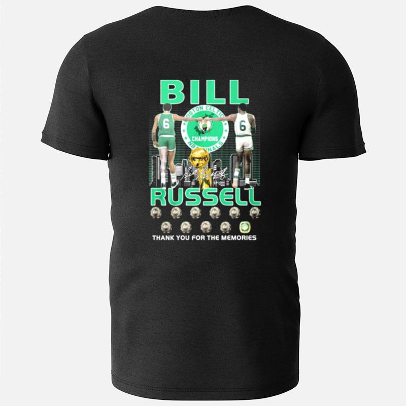 Bill Russell Boston Celtics Nba Finals Champions Thank You For The Memories Signature T-Shirts