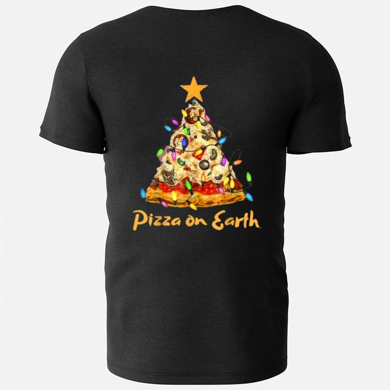 Funny Pizza On Earth Pizza Christmas Tree Xmas Men Women Kid T-Shirts