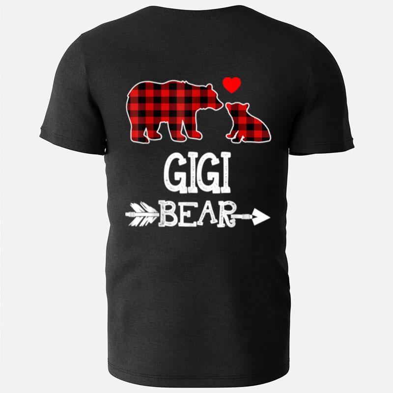 Gigi Bear Red Buffalo Plaid Grandma Bear Pajama T-Shirts