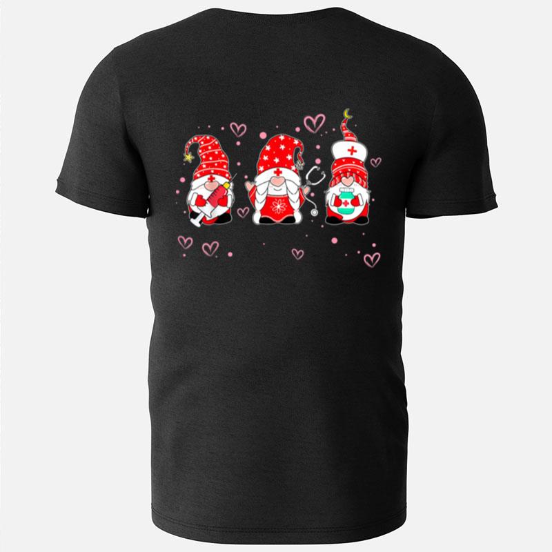 Gnome Nurse Scrub Valentine Rn Icu Er Valentines Day Women T-Shirts