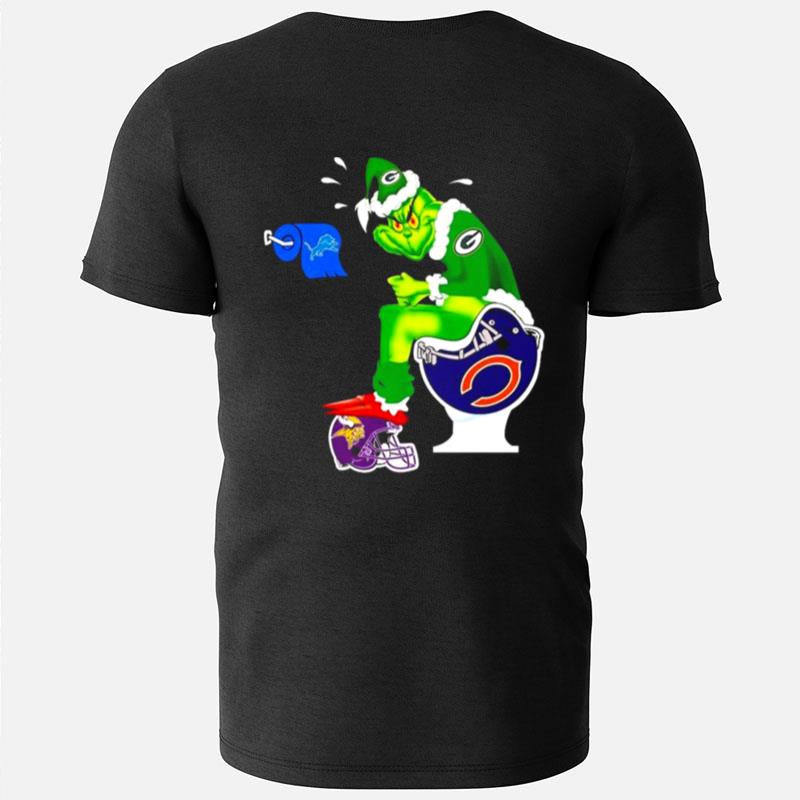 Green Bay Packers The Grinch Toilet Minnesota Vikings Chicago Bears Detroit Lions Christmas T-Shirts