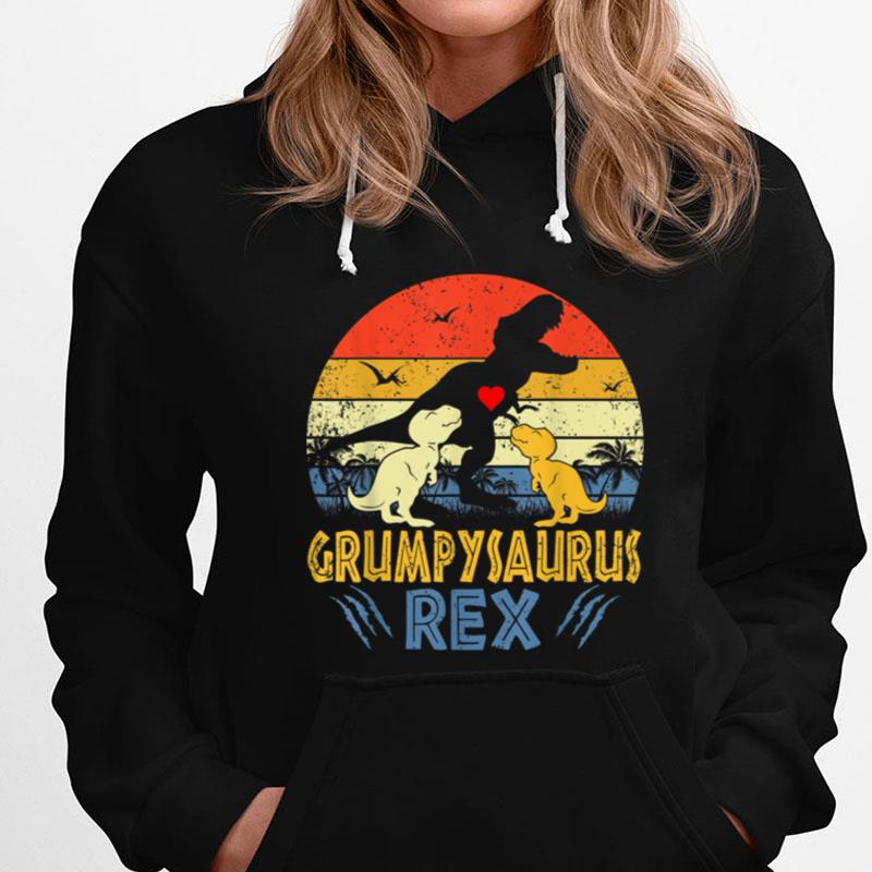 Grumpy Saurus Rex Dinosaur Grumpy 2 Kids Family Matching T-Shirts