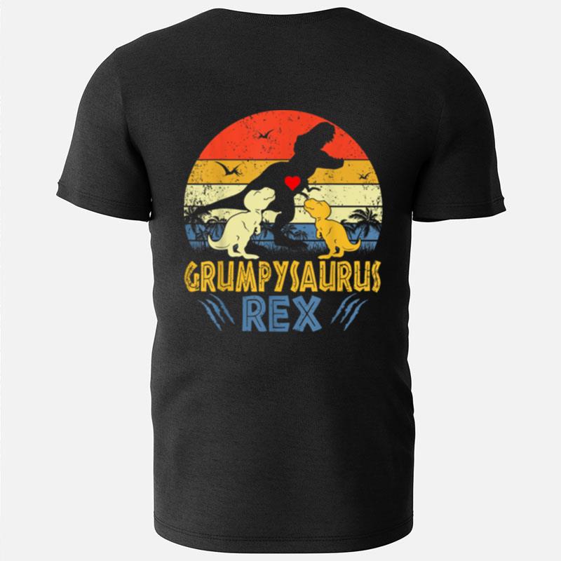 Grumpy Saurus Rex Dinosaur Grumpy 2 Kids Family Matching T-Shirts