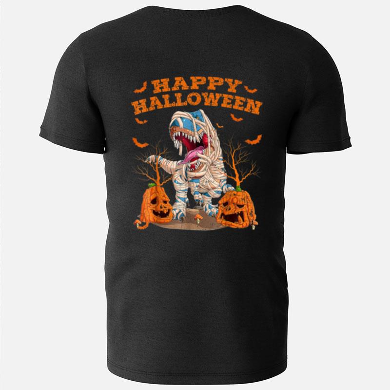 Halloween Dinosaur Rex Skeleton Scary Boys Kids Teens T-Shirts