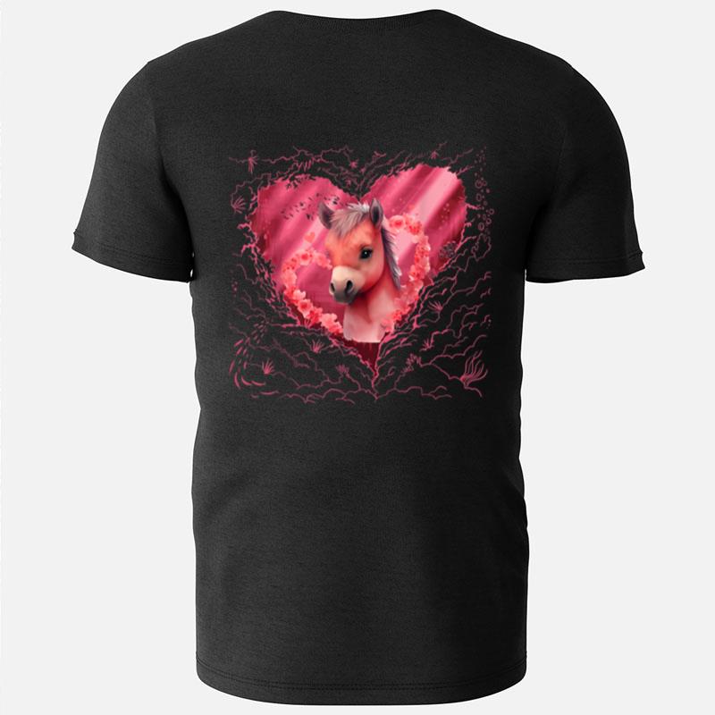 Horse Heart Funny Valentines Day Men Love Horses Red Love T-Shirts