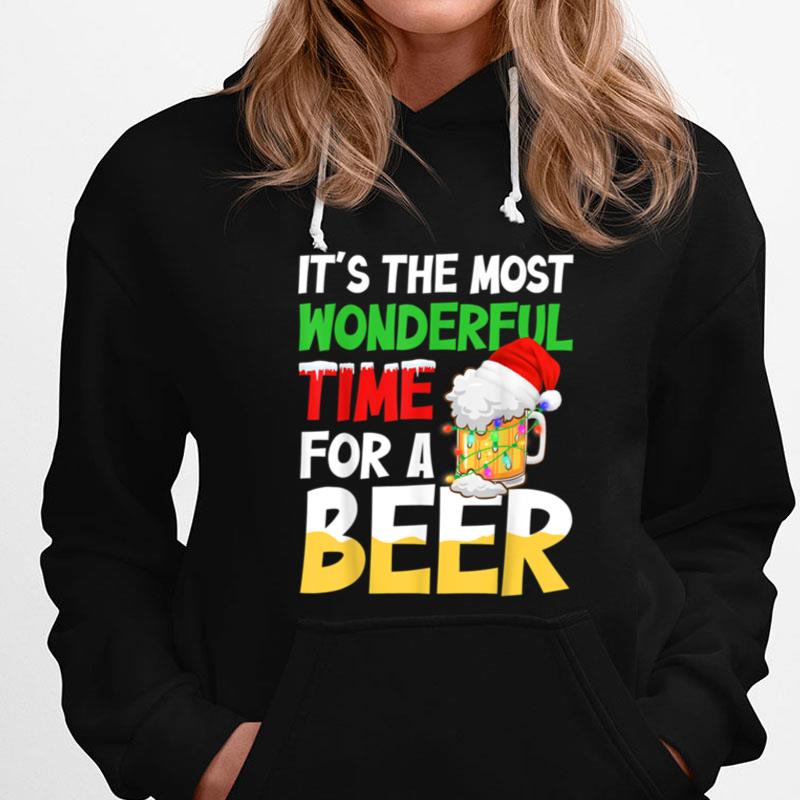 It's The Most Wonderful Xmas Time For A Beer Santa Christmas T-Shirts