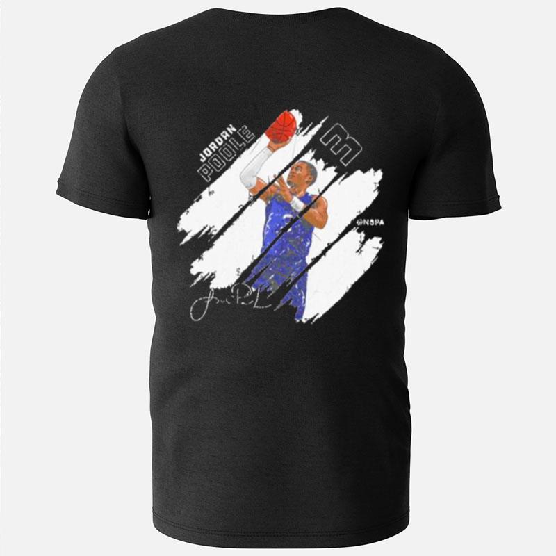 Jordan Poole Golden State Stripes Basketball Signatures T-Shirts