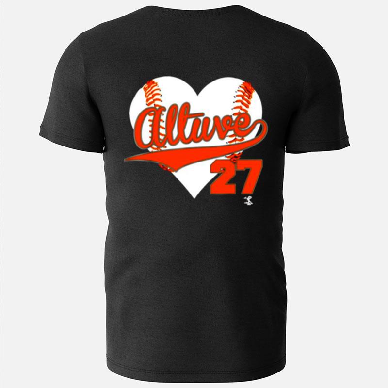 Jose Altuve Houston Astros 27 Baseball Heart T-Shirts