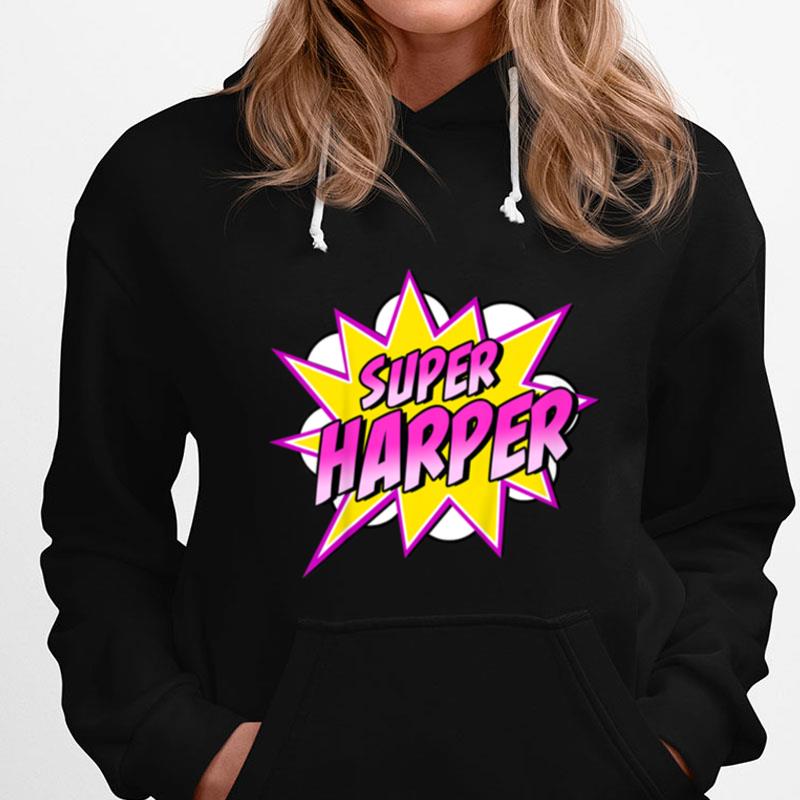 Kids Girls Harper Name Comic Book Superhero T-Shirts