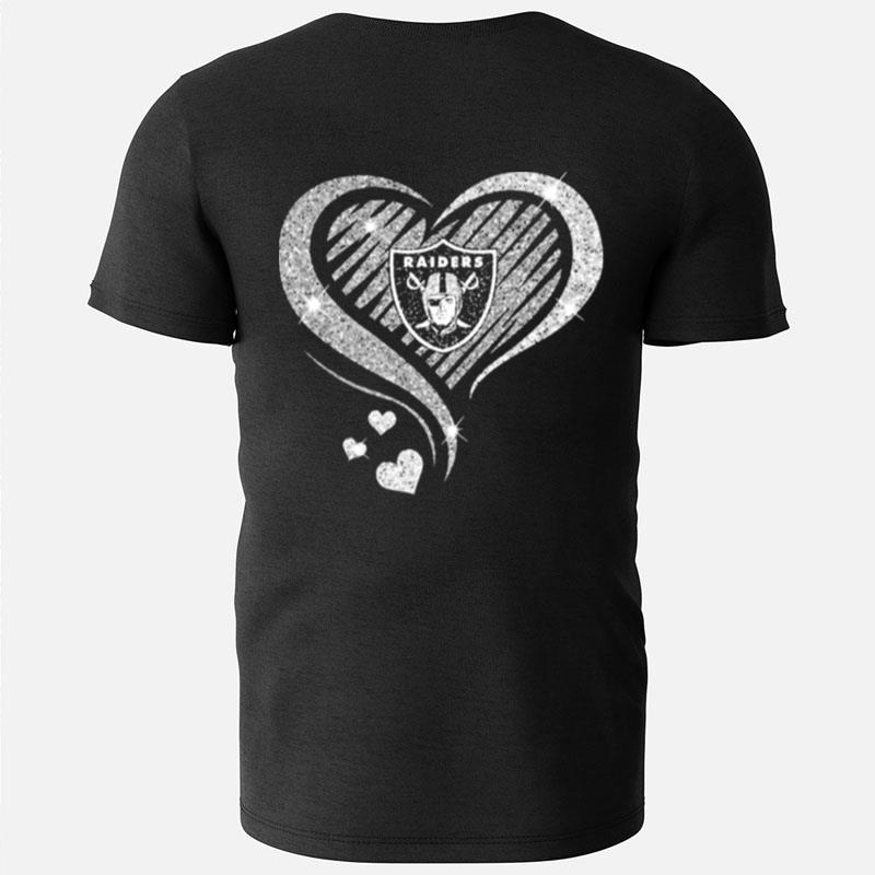 Las Vegas Raiders Football Heart Diamond T-Shirts