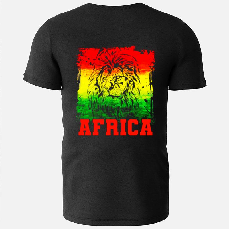 Lion Population Continent Africa Map T-Shirts
