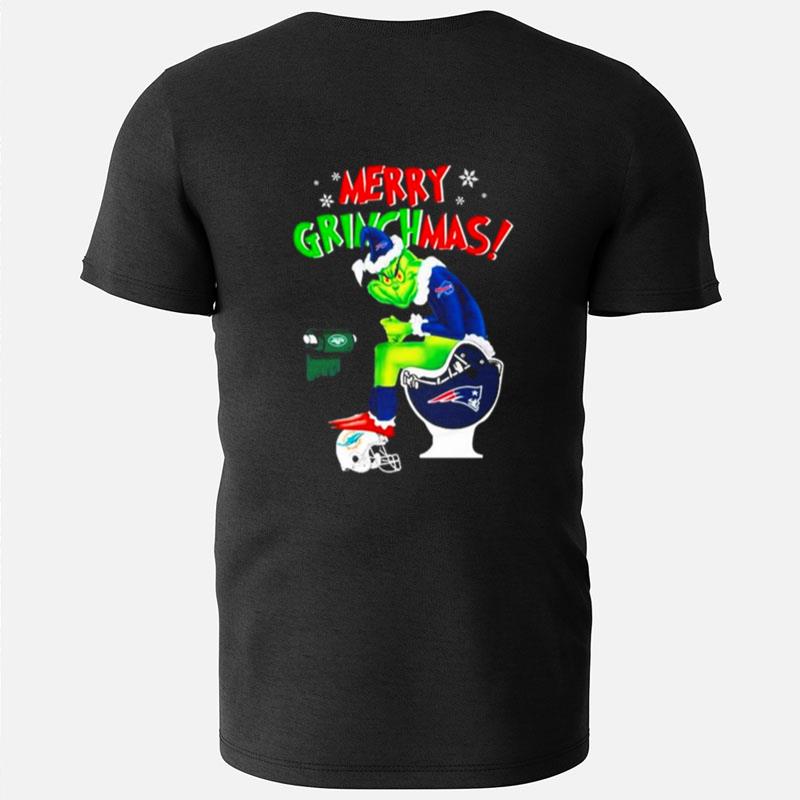 Merry Grinchmas Buffalo Bills Grinch New England Patriots And New York Jets Toilet Paper T-Shirts