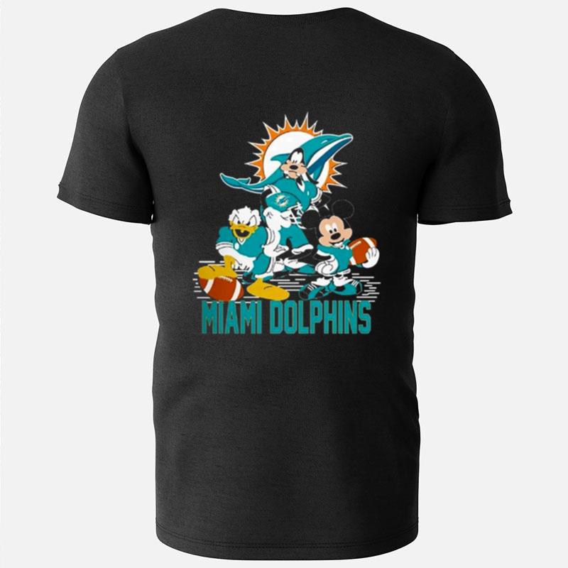 Mickey Mouse Donald And Goofy Miami Dolphins Football T-Shirts