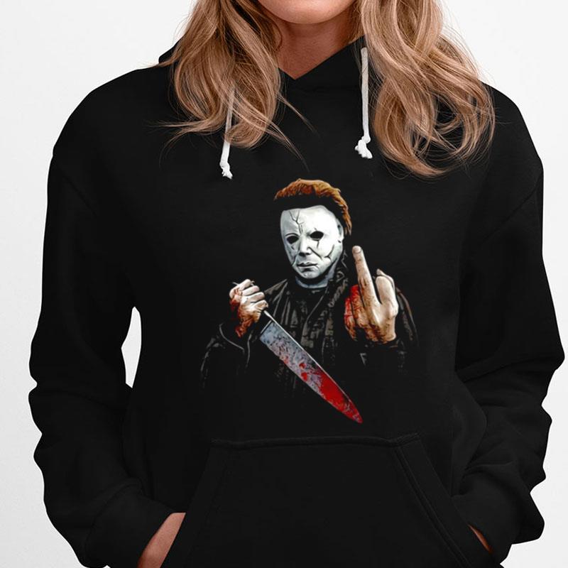 Middle Finger Michael Myers Scary Movie Halloween T-Shirts