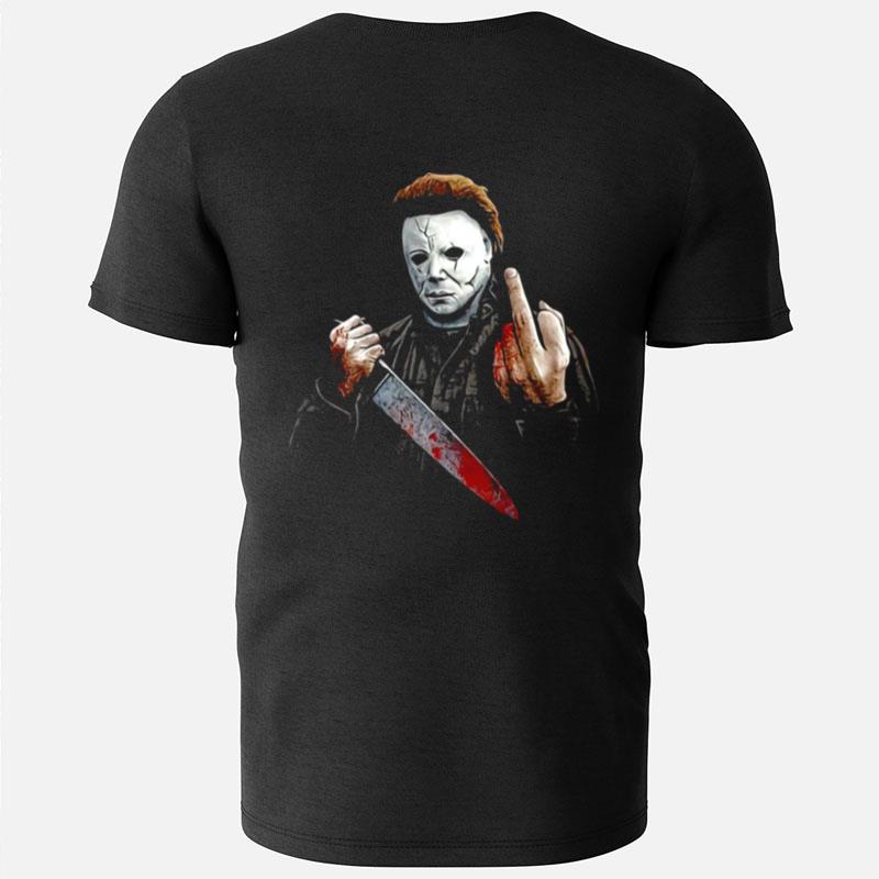 Middle Finger Michael Myers Scary Movie Halloween T-Shirts