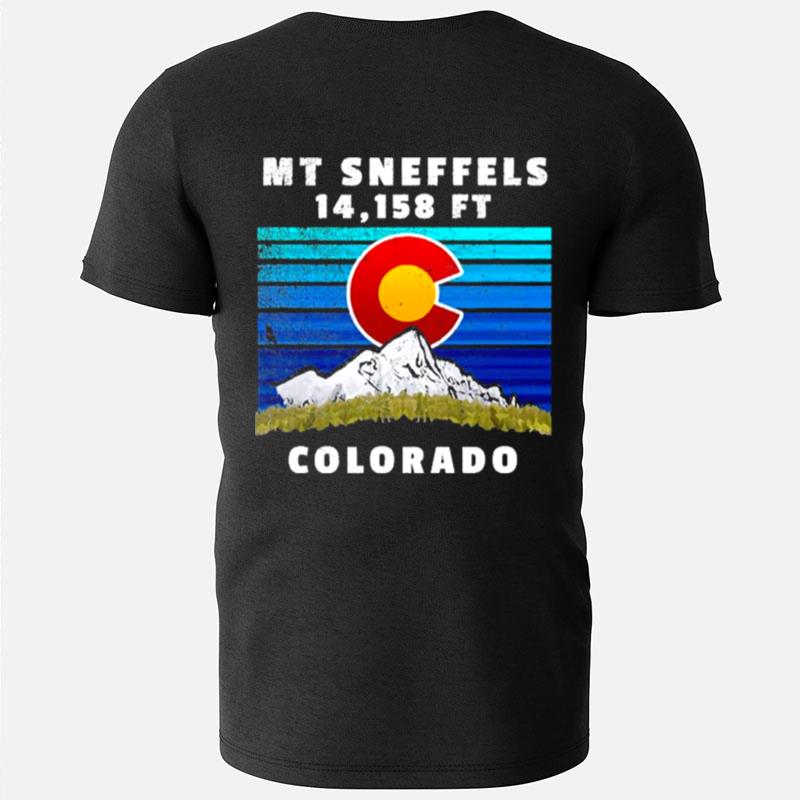 Mt Sneffels Colorado With Flag Themed Mountain T-Shirts