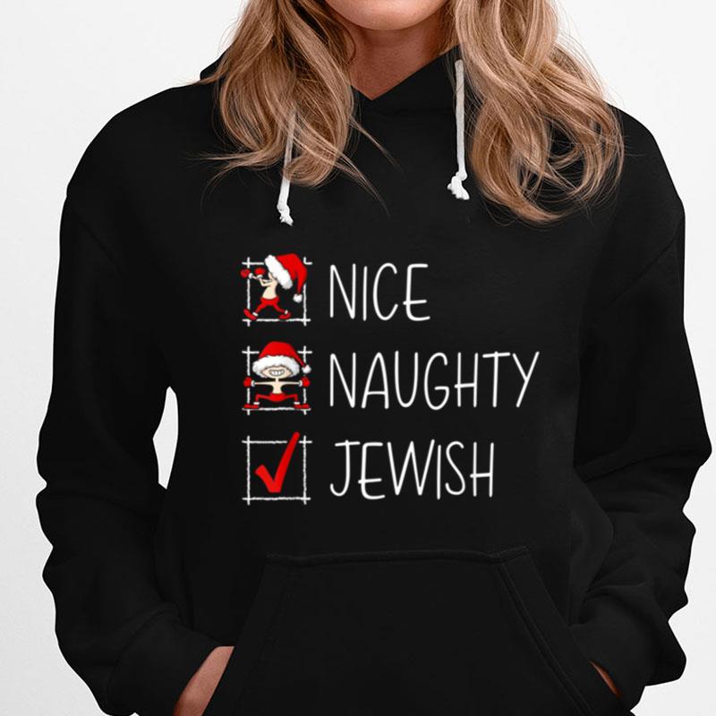 Nice Naughty Jewish Christmas List Hanukkah Family Xmas T-Shirts