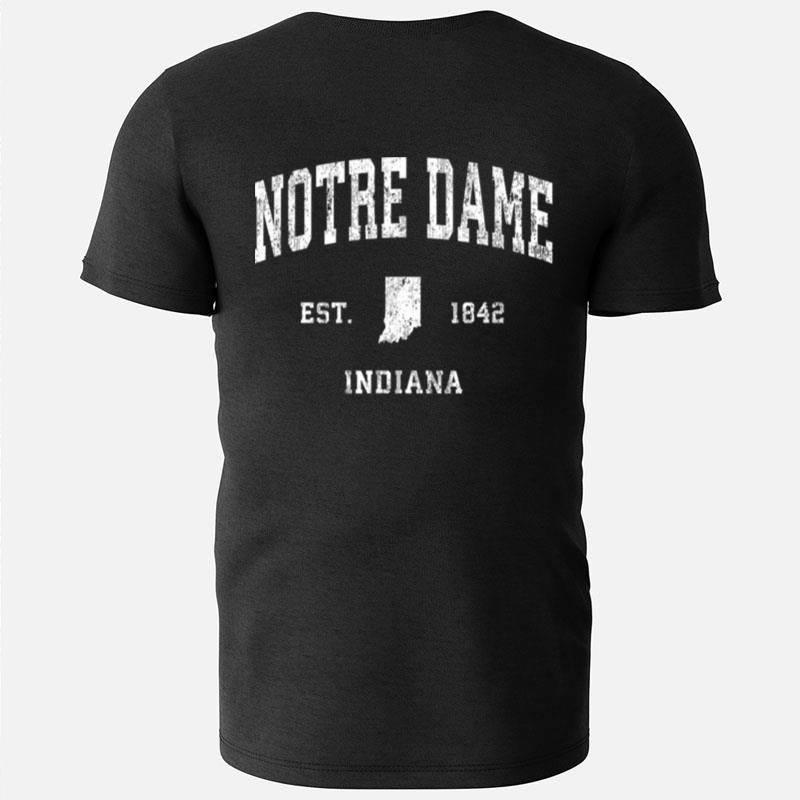 Notre Dame Indiana In Vintage Athletic Sports Design T-Shirts