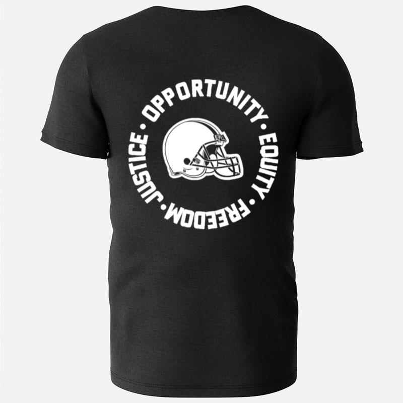 Opportunity Equity Freedom Justice Cleveland Football T-Shirts