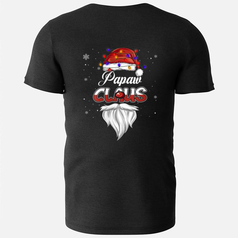 Papaw Claus Hat Lights Christmas Pajama Family Matching Xmas T-Shirts