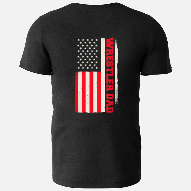 Patriotic Wrestling Wrestler Dad American Flag T-Shirts