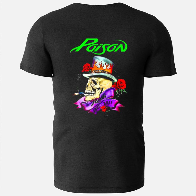 Rose And Smoking Skull Poison Band T-Shirts
