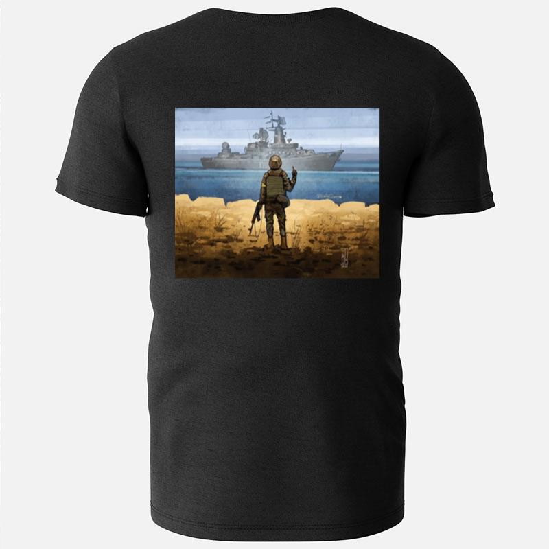 Russian Warship Go Fuck Yourself Stamp T-Shirts