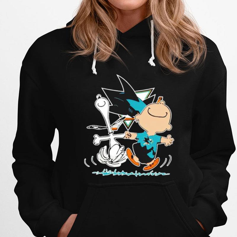 San Jose Sharks Snoopy And Charlie Brown Dancing T-Shirts