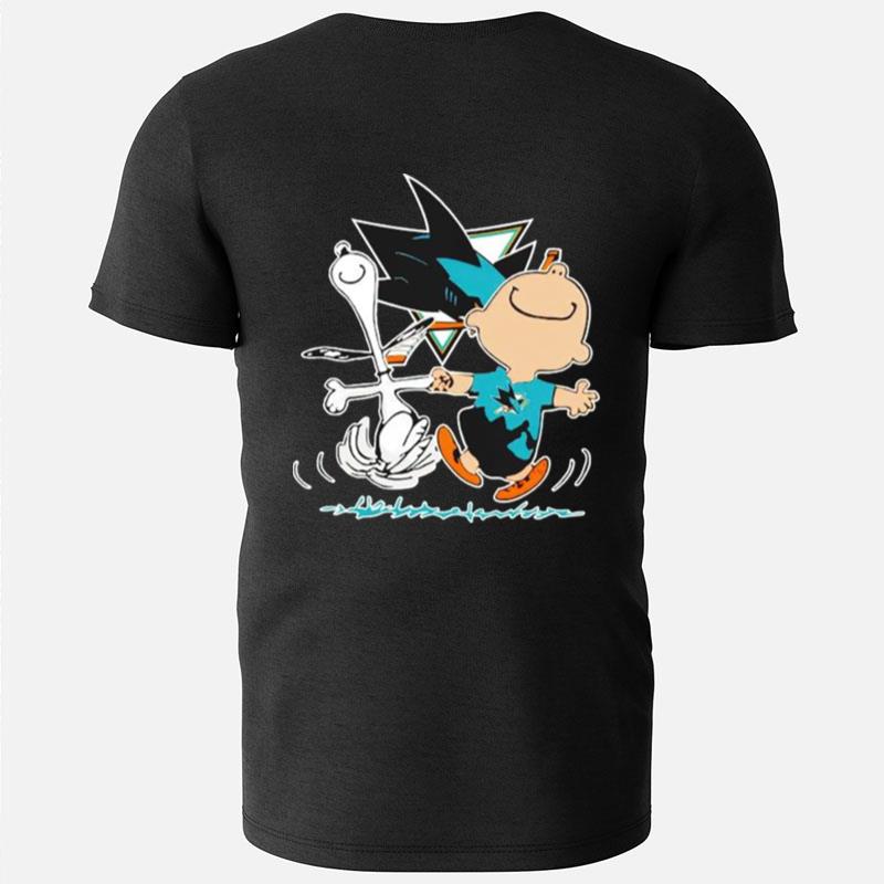 San Jose Sharks Snoopy And Charlie Brown Dancing T-Shirts