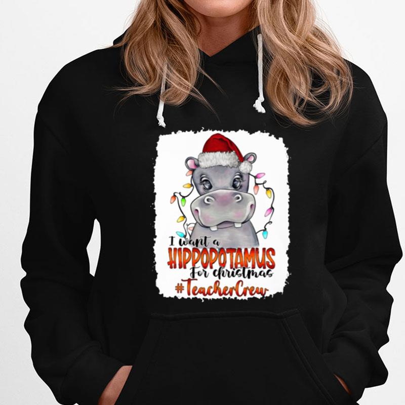 Santa Hoppo I Want A Hippopotamus For Christmas Teacher Crew Light T-Shirts