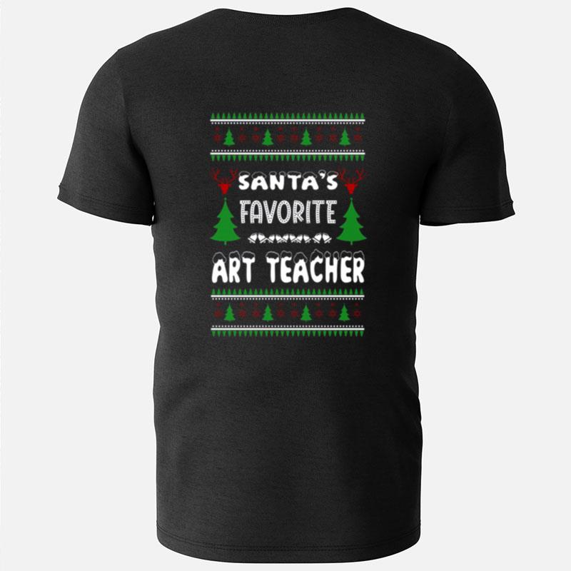 Santa's Favorite Art Teacher Chritmas T-Shirts