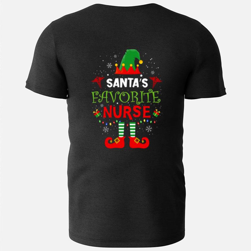Santa's Favorite Nurse Elf Nurse Christmas T-Shirts