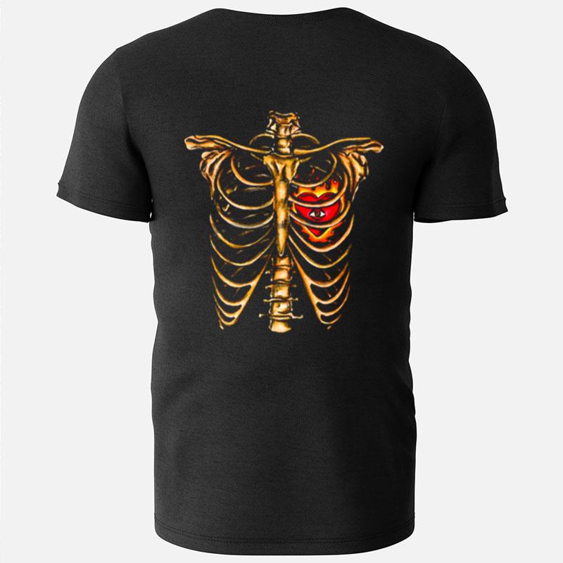 Skull Skeleton Sternum Heart Love T-Shirts