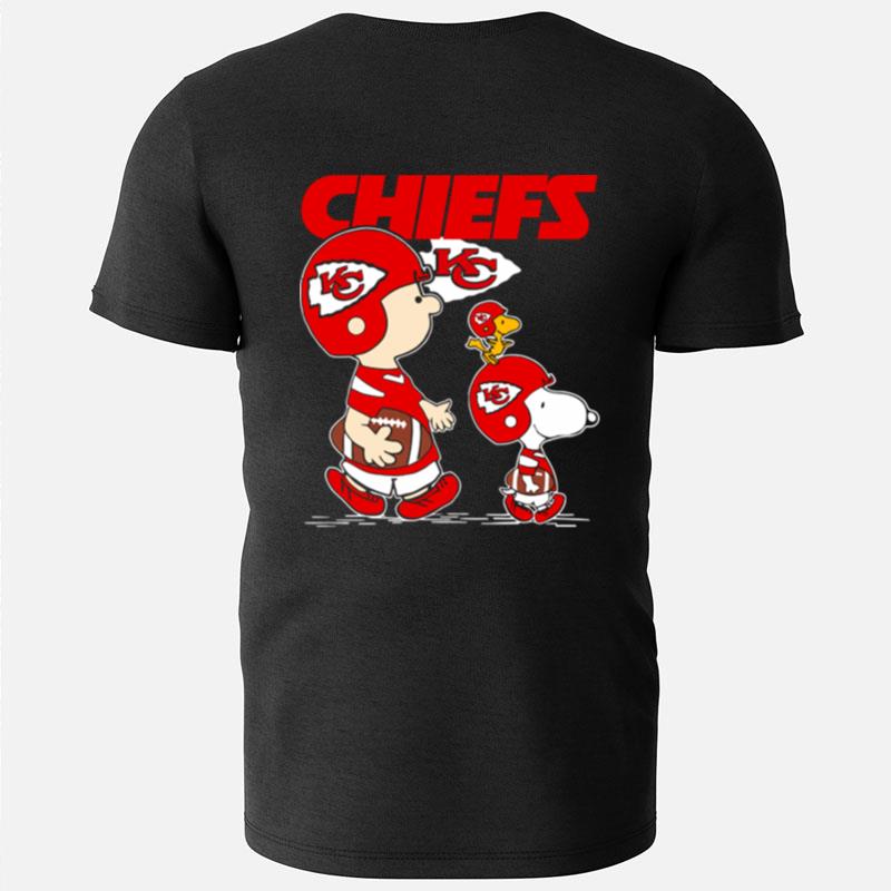 Snoopy And Charlie Playing Kansas City Chiefs T-Shirts