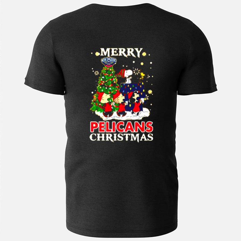 Snoopy And Friends Merry New Orleans Pelicans Christmas T-Shirts