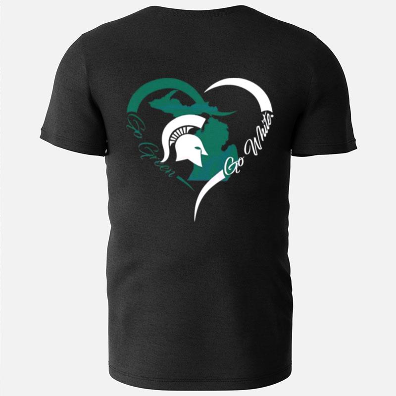 Spartan Strong Go Green Heart Michigan State University T-Shirts