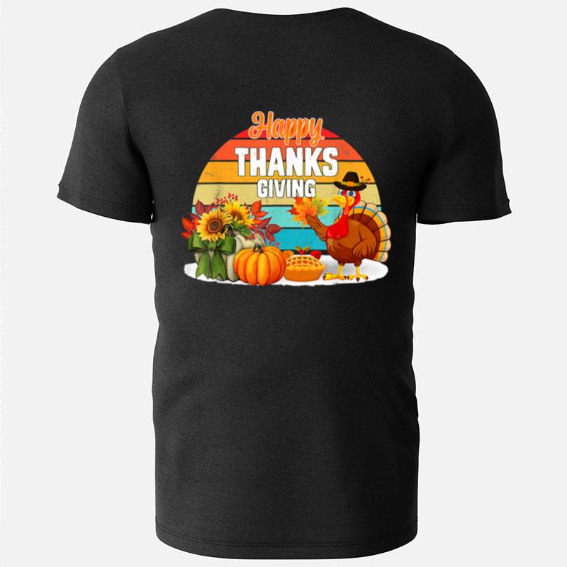 Thanksgiving Turkey Happy Thanksgiving Funny Holiday Print T-Shirts