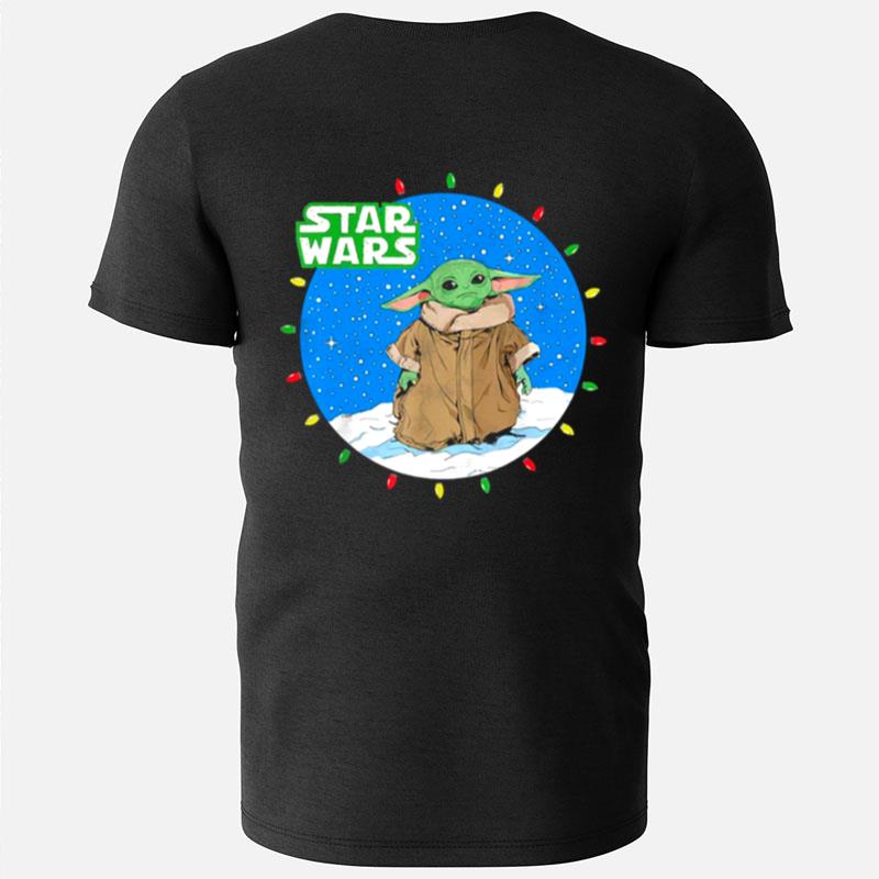 The Mandal Baby Yoda Christmas Lights Star Wars T-Shirts