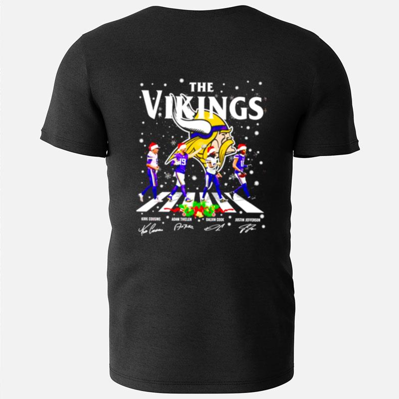 The Minnesota Vikings Abbey Road Christmas Signatures T-Shirts