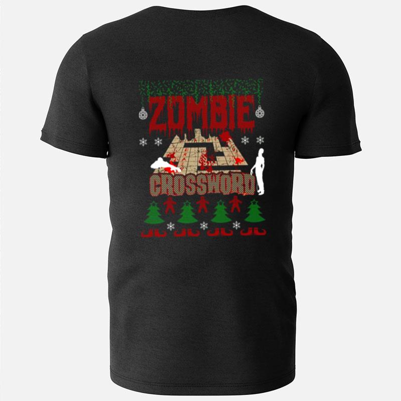 Ugly Christmas Sweater Zombie Crossword Game Addic T-Shirts
