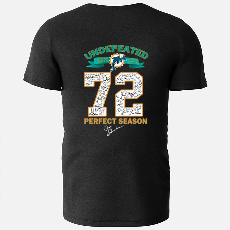 Undefeated 1972 Miami Dolphins 72 Perfect Season Signatures T-Shirts